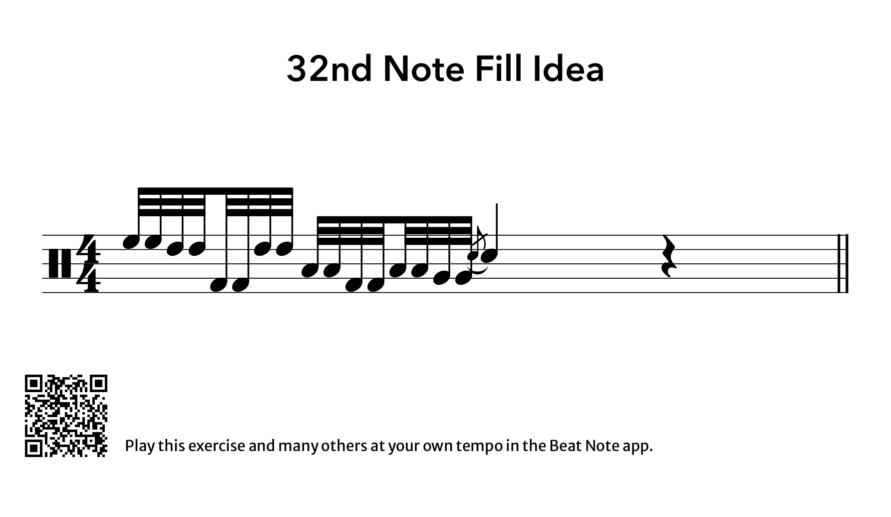 32nd Note Fill Idea - Drum Notation