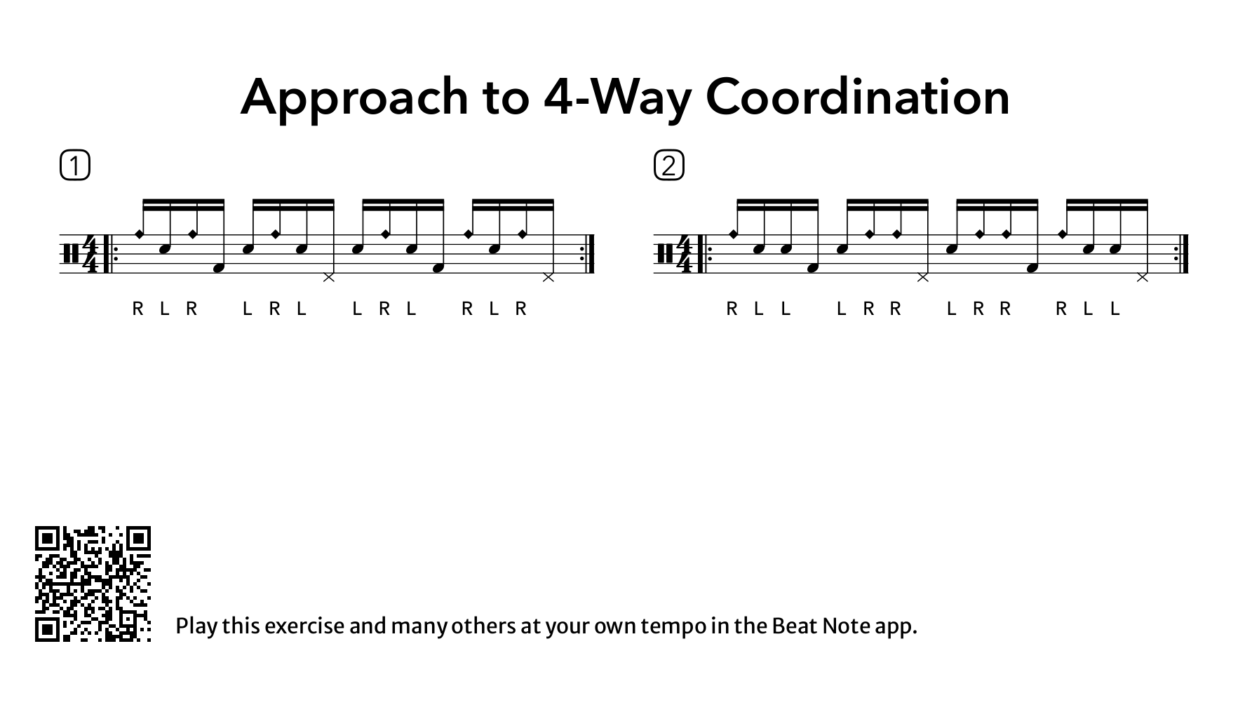 Approach to 4-Way Coordination - Drum Notation