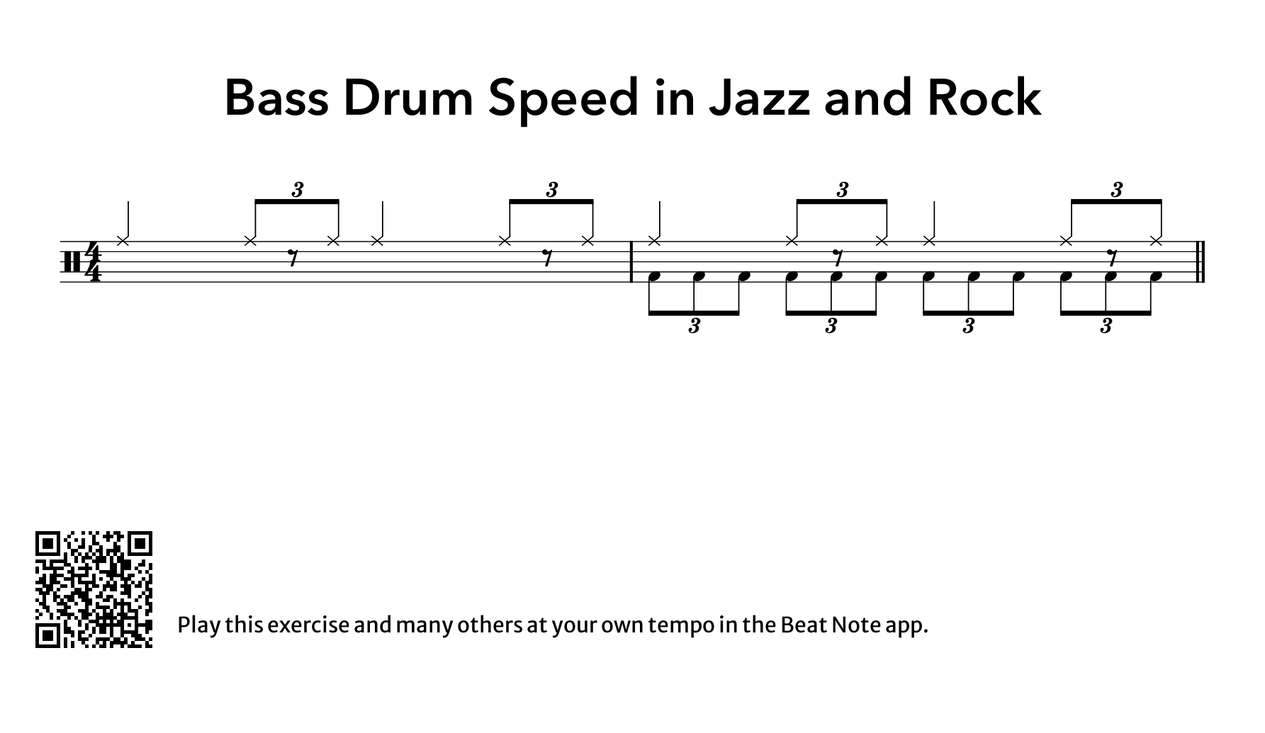 Bass Drum Speed In Jazz And Rock - Drum Notation