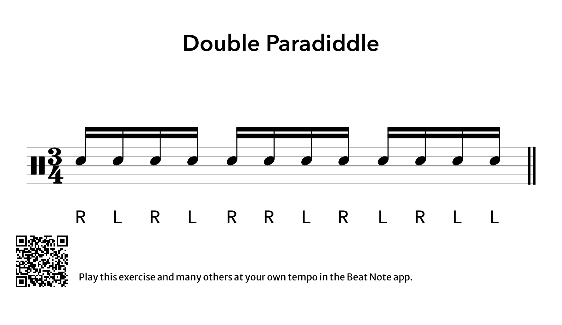 Double Paradiddle - Drum Notation