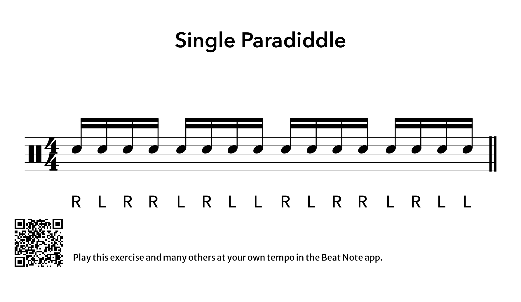 Single Paradiddle - Drum Notation