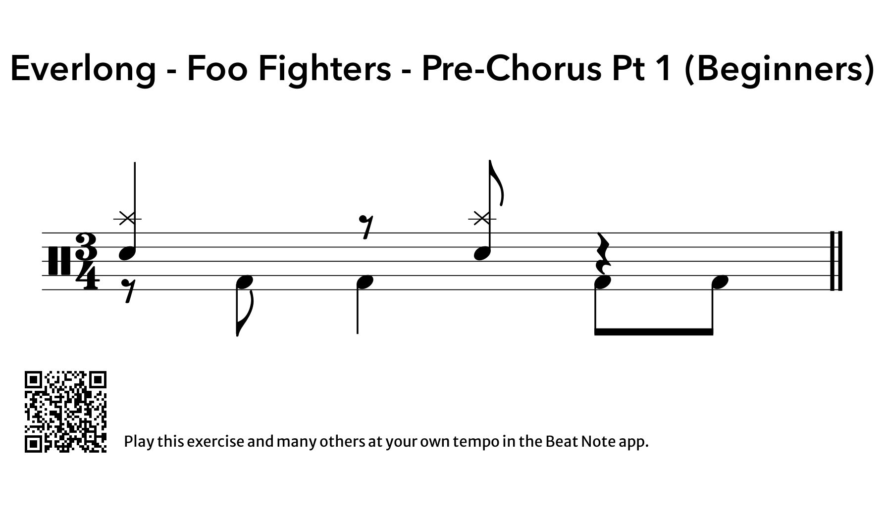 Everlong - Prechorus Part 1 (Beginners) - Drum Notation