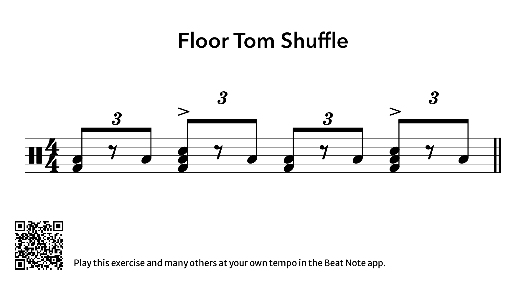 Floor Tom Shuffle - Drum Notation