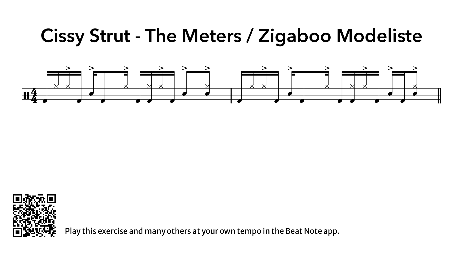 Cissy Strut - The Meters - Drum Notation