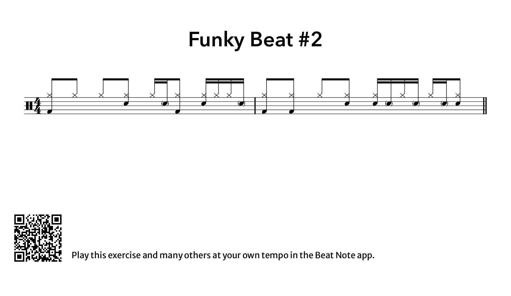 Funky Beat #2 - Drum Notation