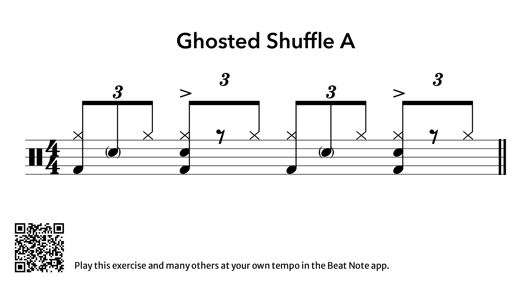 Ghosted Shuffle A - Drum Notation