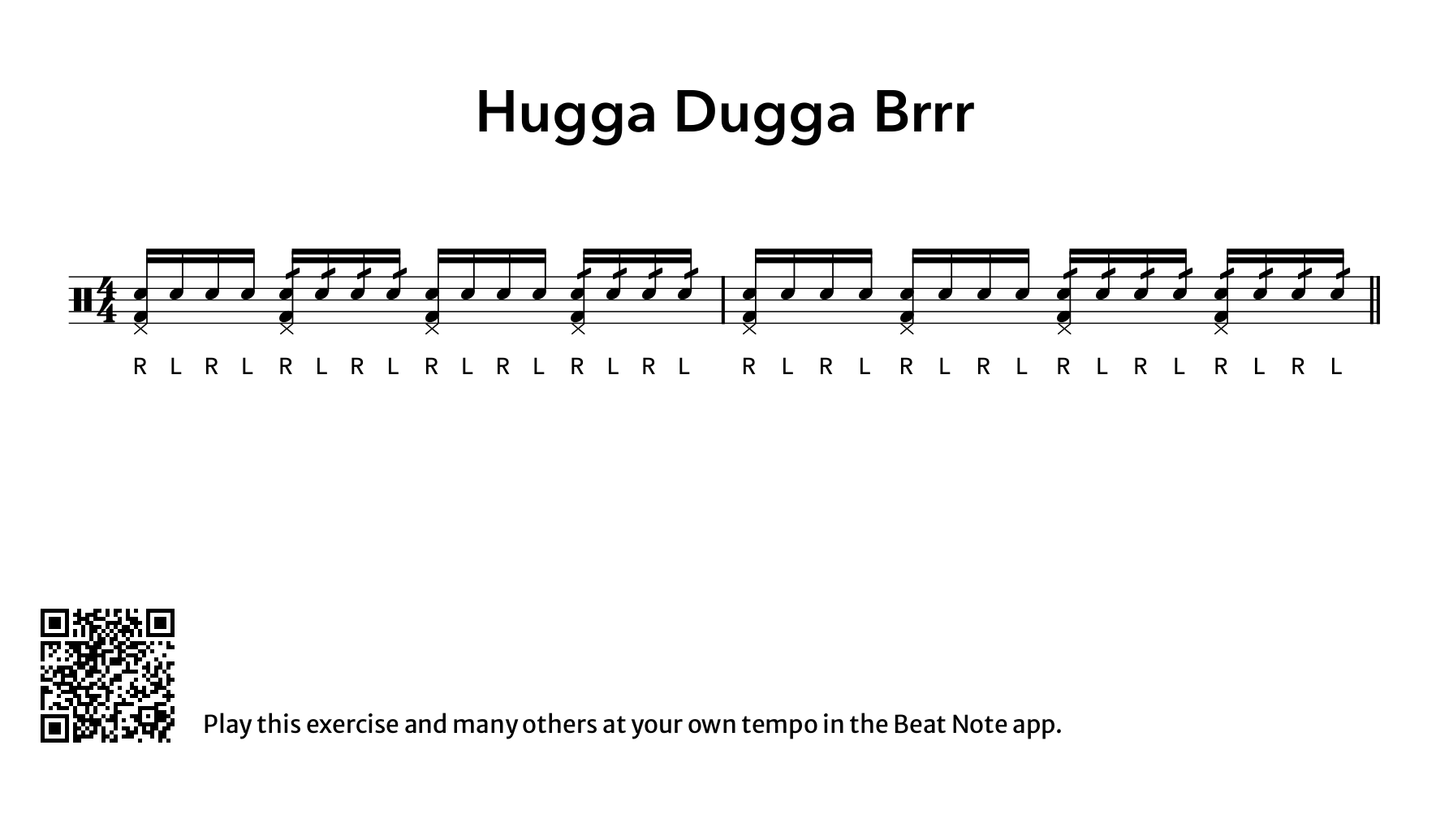 HUGGA DUGGA Brrr Singles/Doubles - Drum Notation