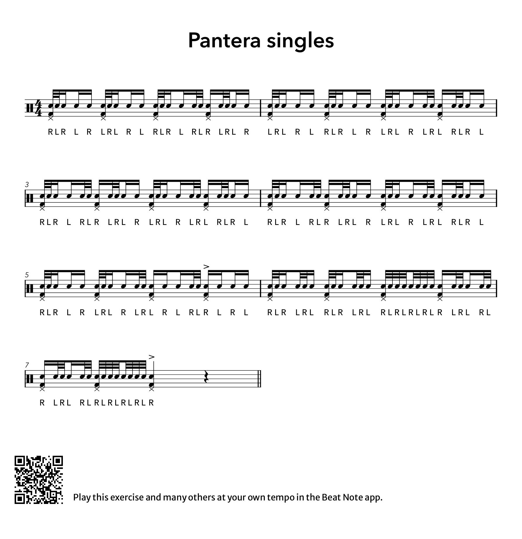 Pantera Singles - Drum Notation