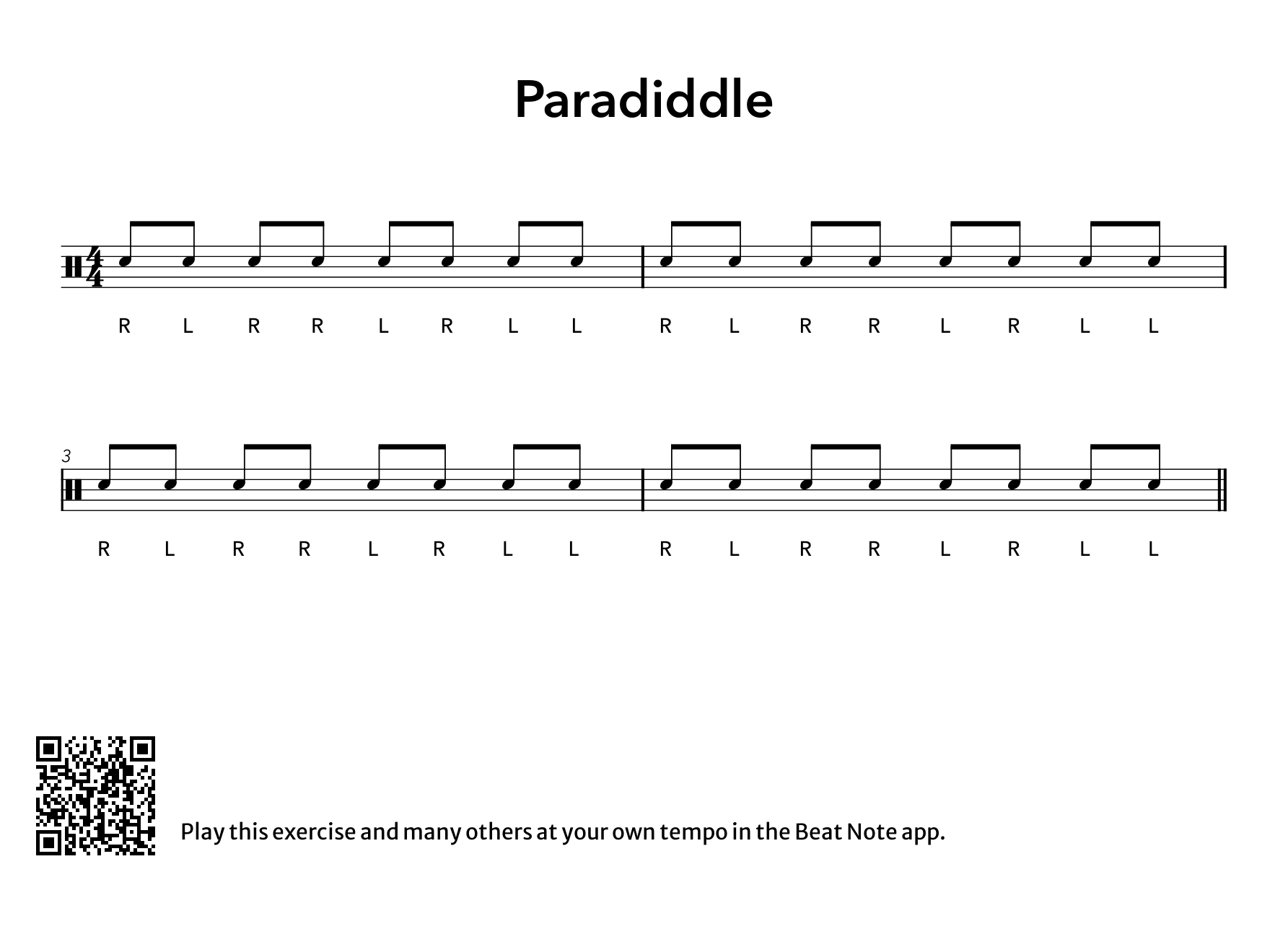 Paradiddle - Drum Notation