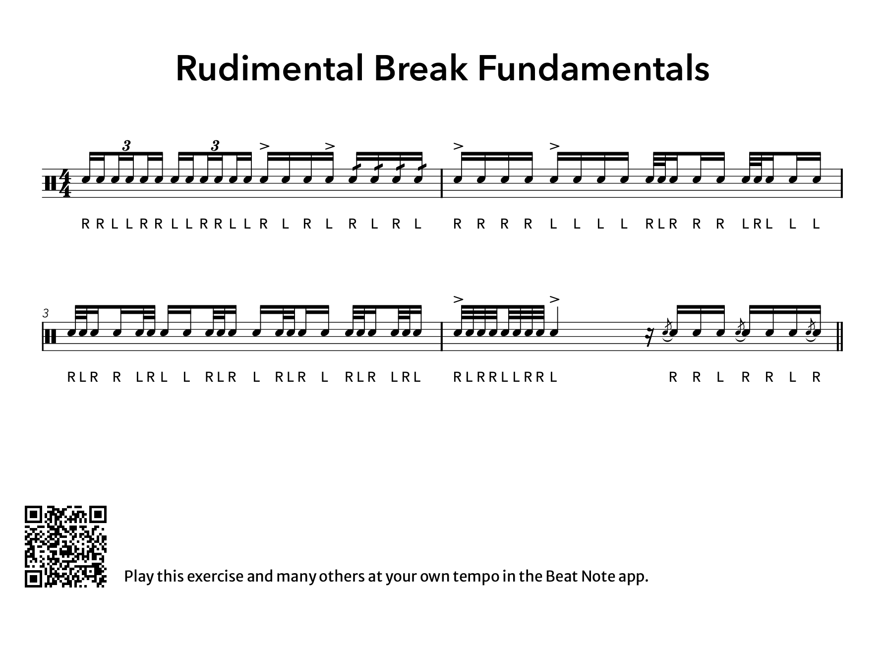 Rudimental Break Fundamentals - Drum Notation