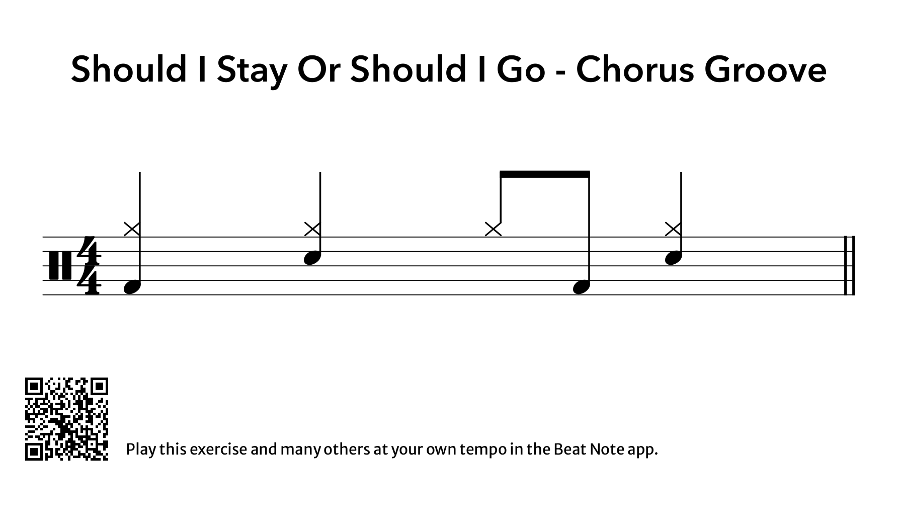 Should I Stay or Should I Go - The Clash - Chorus - Drum Notation