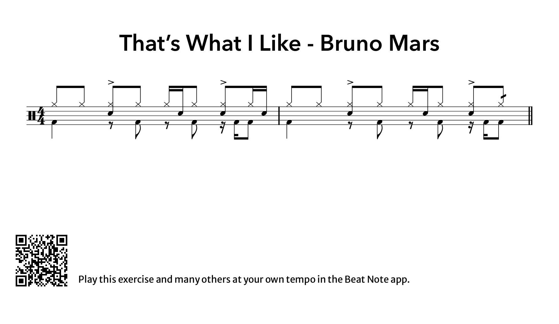 That’s What I Like - Bruno Mars - Drum Notation