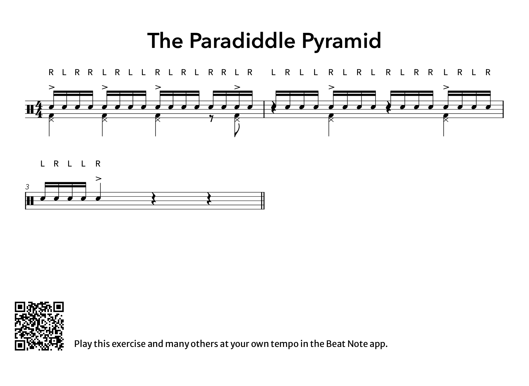 The Paradiddle Pyramid - Drum Notation