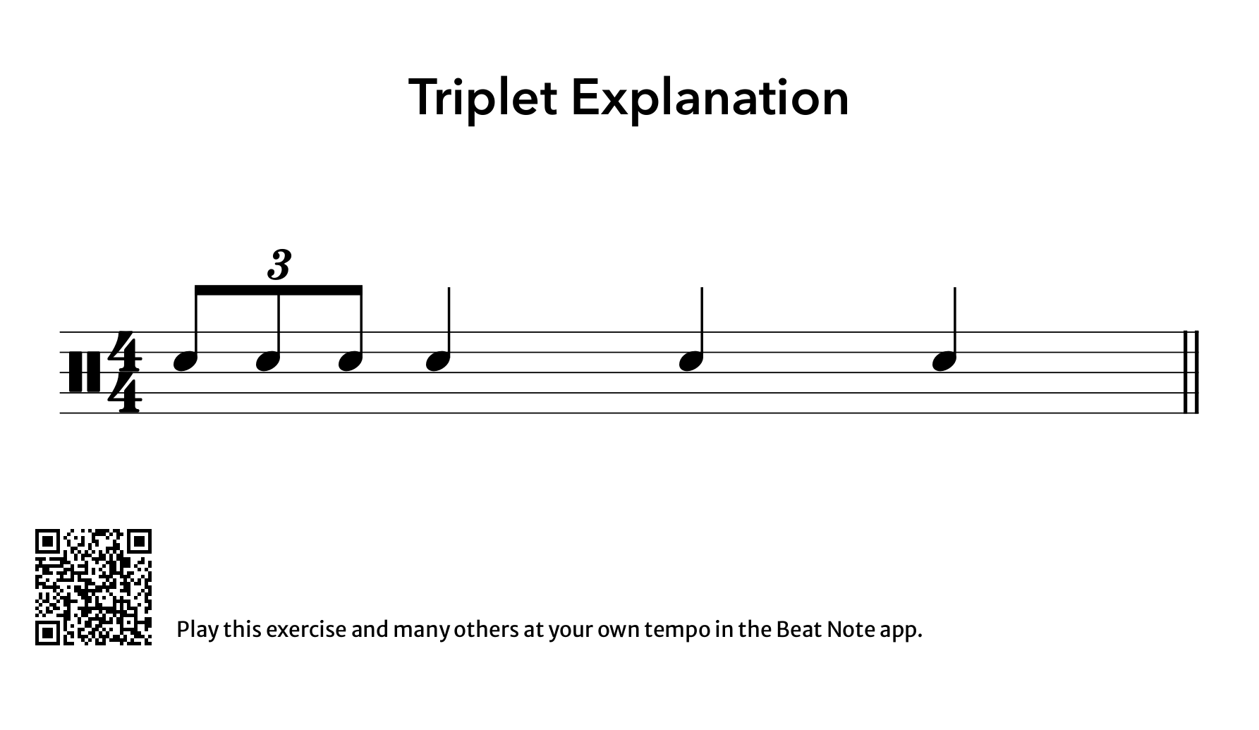 Triplet Example - Drum Notation