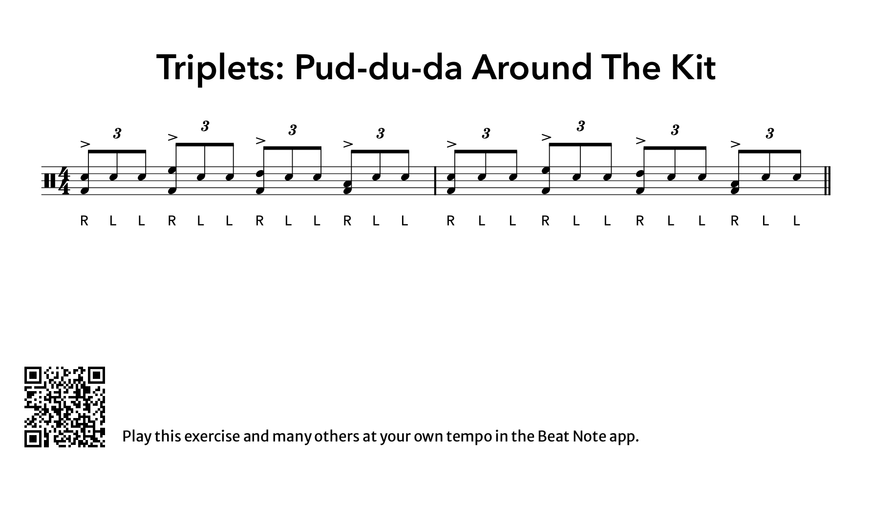 Triplets: Pud-du-da Around The Kit - Drum Notation