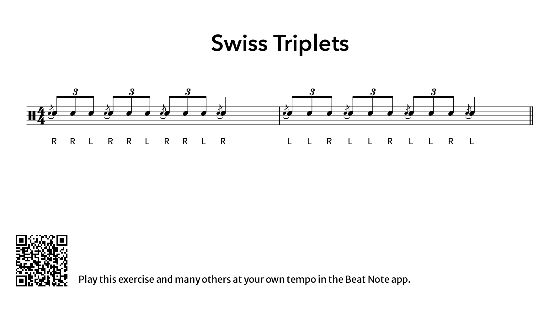 Swiss Triplets - Drum Notation